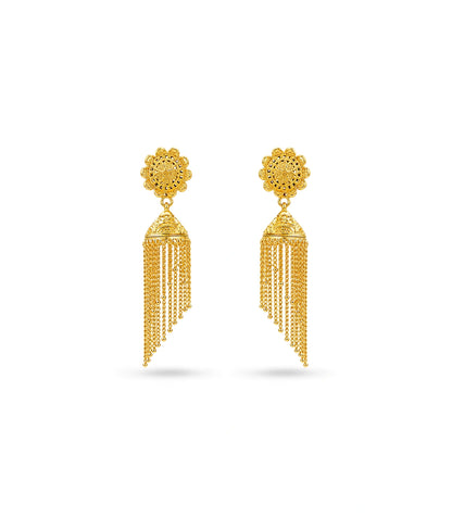 Gold Plated Ethnic Radiant Jhumka Earrings