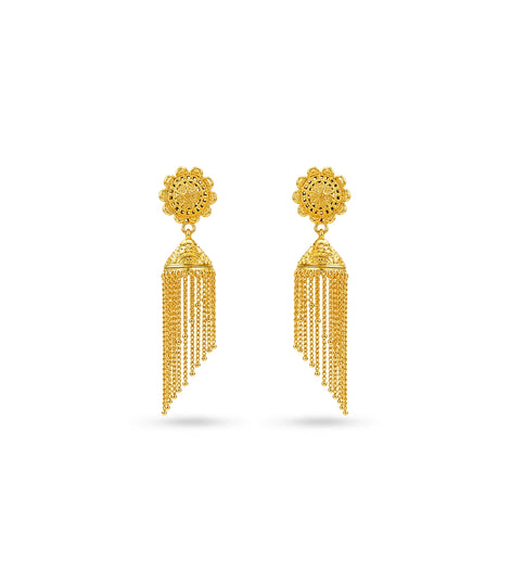 Gold Plated Ethnic Radiant Jhumka Earrings