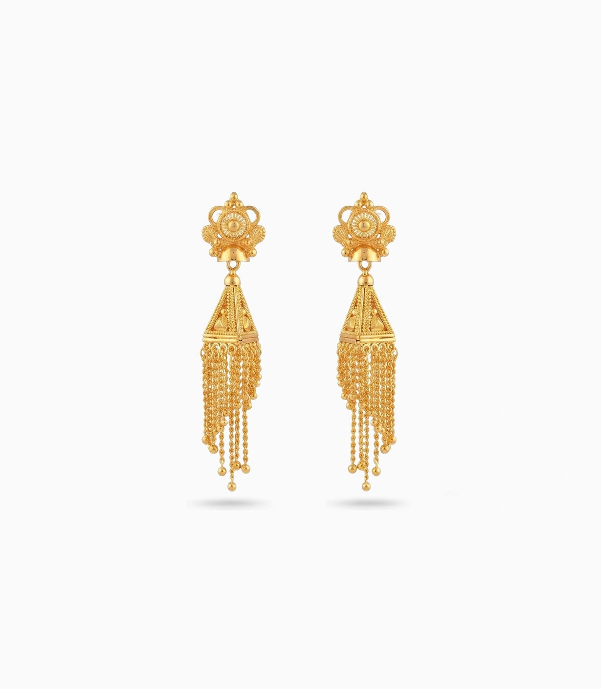 Gold Plated Ethnic Shining Jhumka Earrings