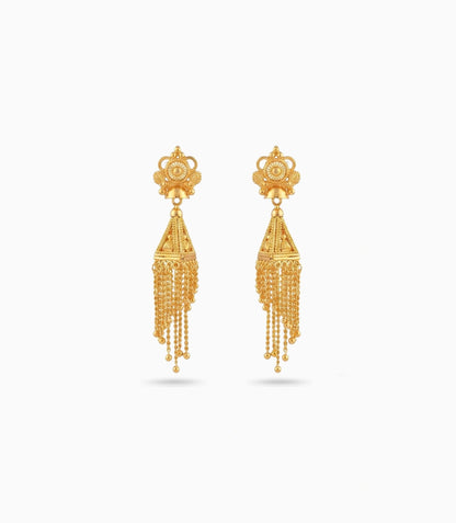 Gold Plated Ethnic Shining Jhumka Earrings