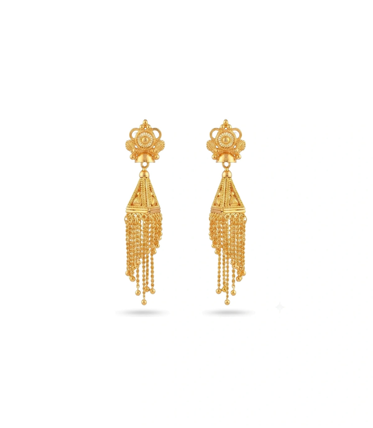 Gold Plated Ethnic Shining Jhumka Earrings