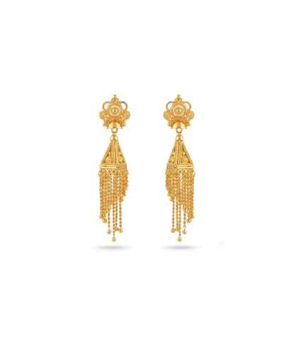 Gold Plated Ethnic Shining Jhumka Earrings