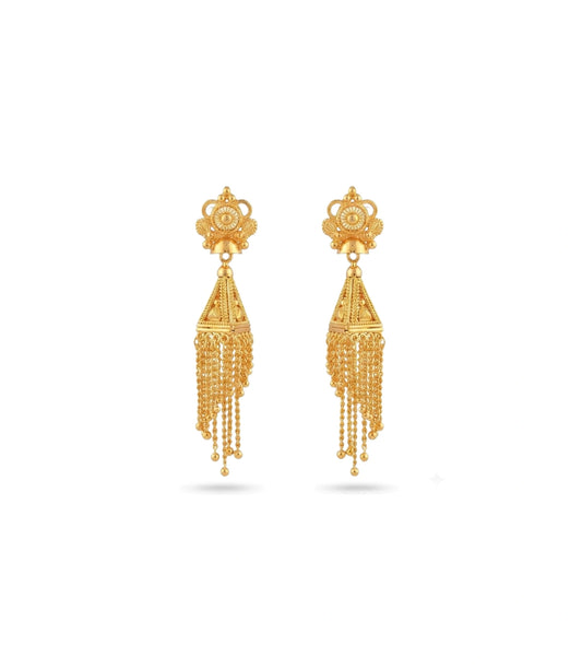 Gold Plated Ethnic Shining Jhumka Earrings