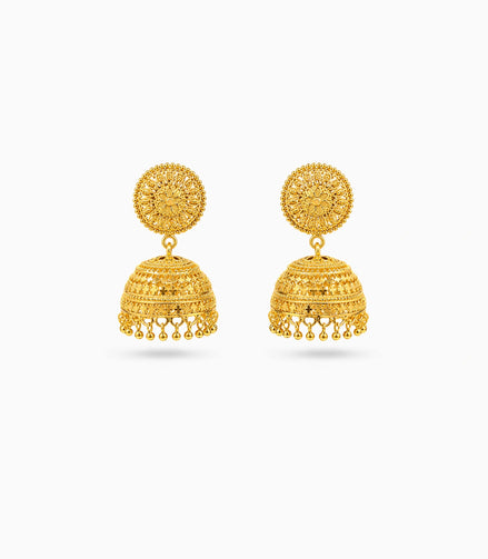 Gold Plated Ethnic Majestic Jhumka Earrings