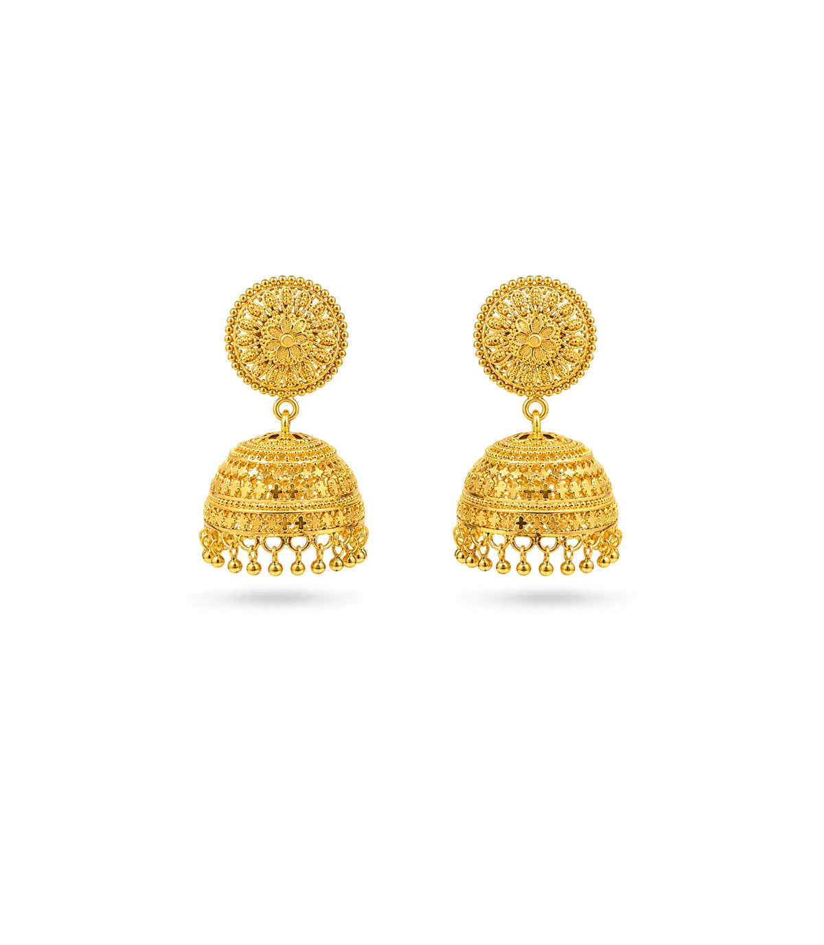 Gold Plated Ethnic Majestic Jhumka Earrings