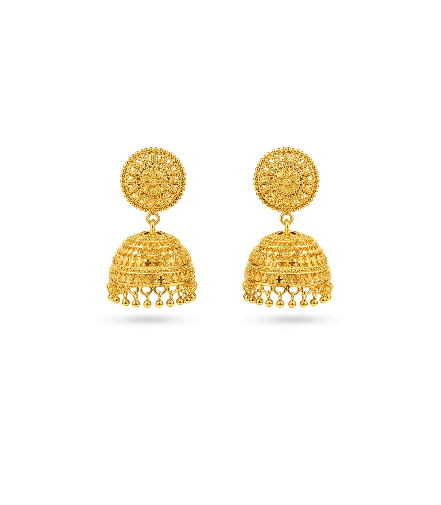 Gold Plated Ethnic Majestic Jhumka Earrings