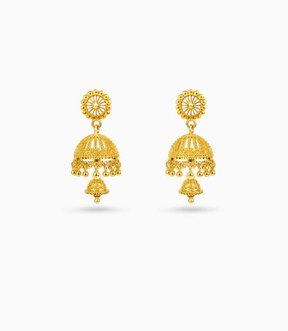 Gold Plated Ethnic Sophisticated Jhumka Earrings