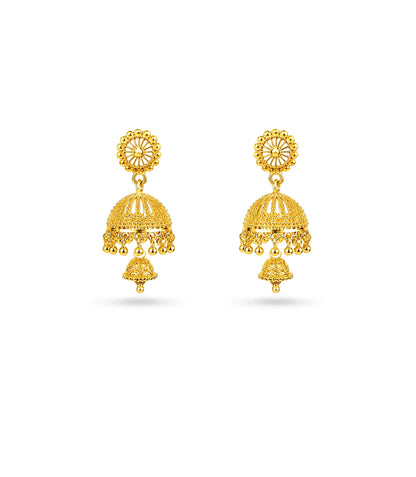 Gold Plated Ethnic Sophisticated Jhumka Earrings