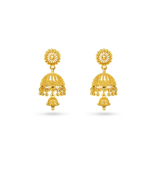 Gold Plated Ethnic Sophisticated Jhumka Earrings