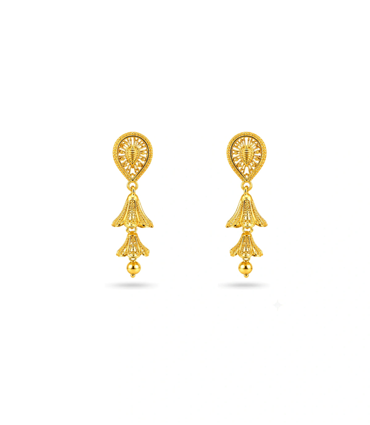 Gold Plated Ethnic Delicate Jhumka Earrings