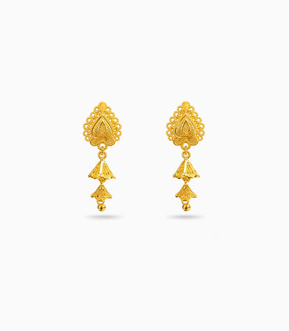Gold Plated Ethnic Modern Jhumka Earrings