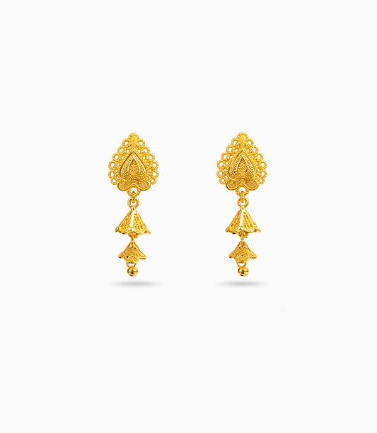 Gold Plated Ethnic Modern Jhumka Earrings