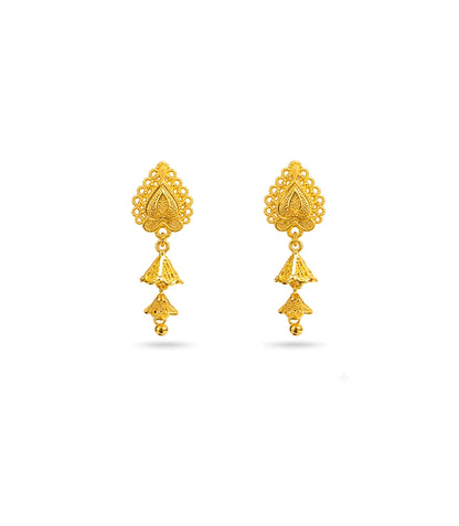Gold Plated Ethnic Modern Jhumka Earrings
