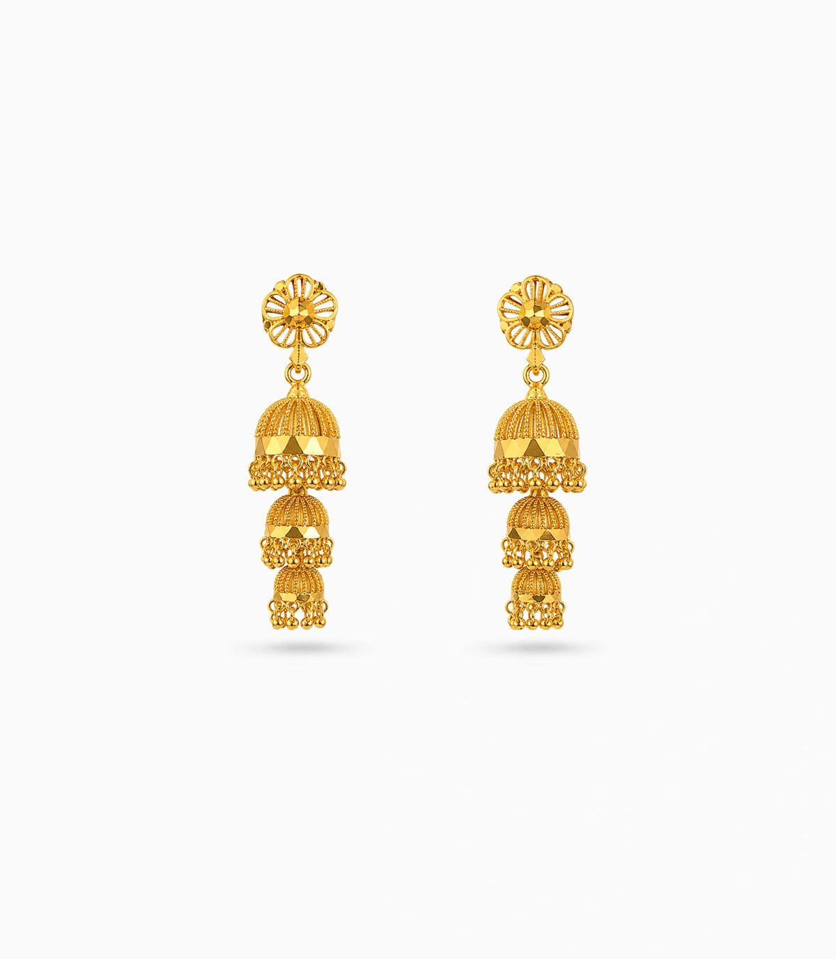 Gold Plated Ethnic Signature Jhumka Earrings