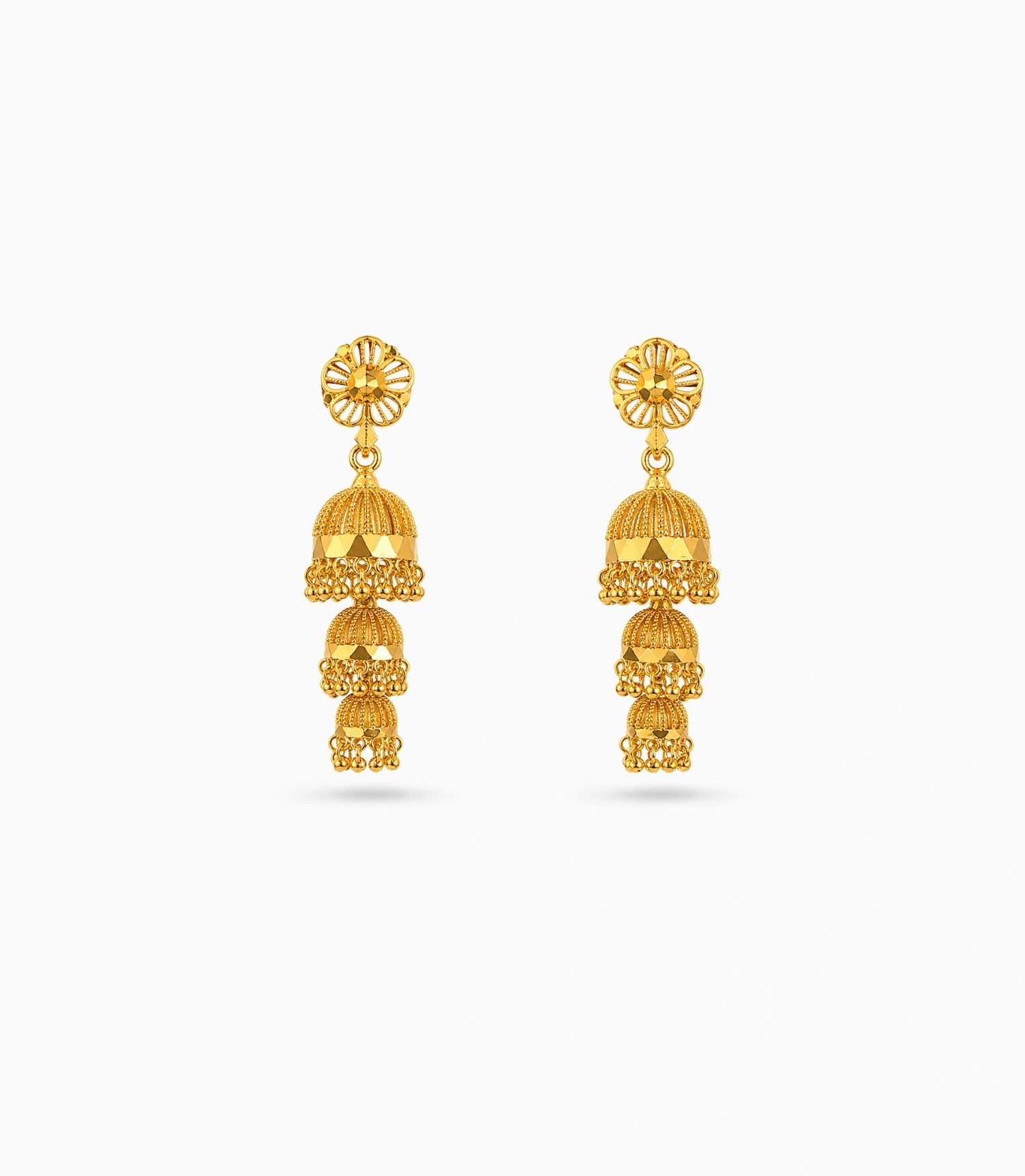 Gold Plated Ethnic Signature Jhumka Earrings
