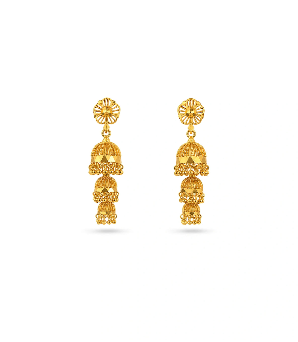 Gold Plated Ethnic Signature Jhumka Earrings