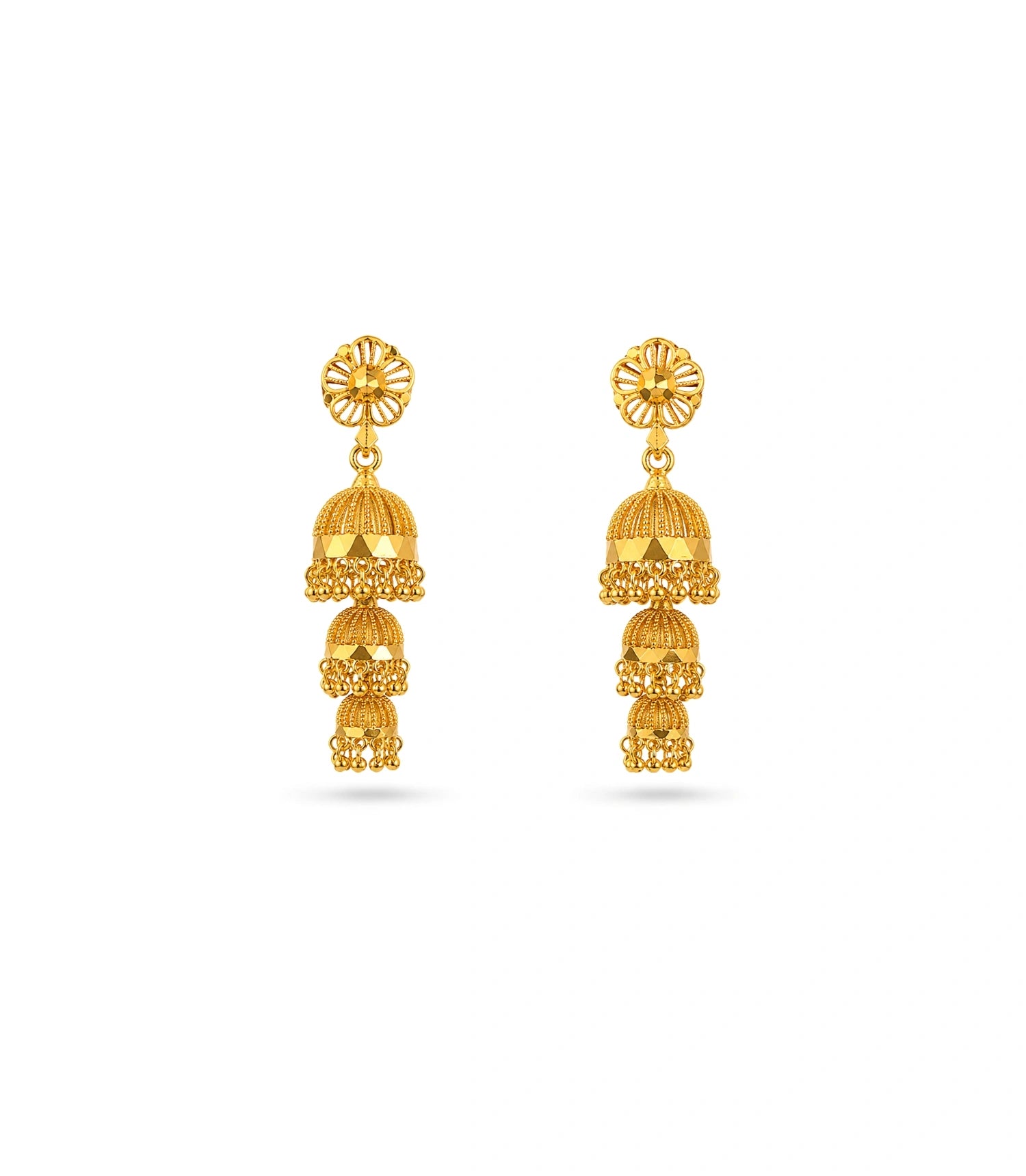 Gold Plated Ethnic Signature Jhumka Earrings