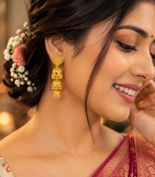 Gold Plated Ethnic Exclusive Jhumka Earrings
