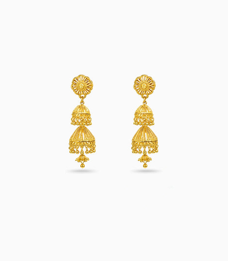 Gold Plated Ethnic Elite Jhumka Earrings