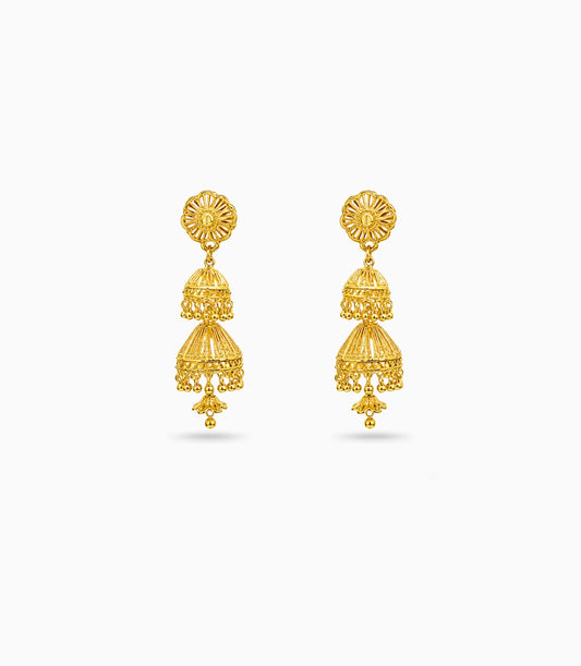 Gold Plated Ethnic Elite Jhumka Earrings