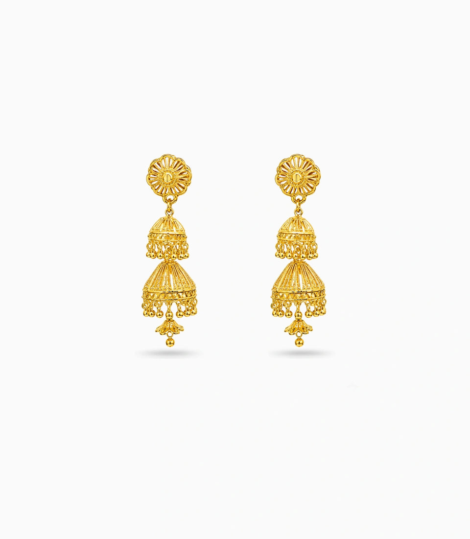 Gold Plated Ethnic Elite Jhumka Earrings