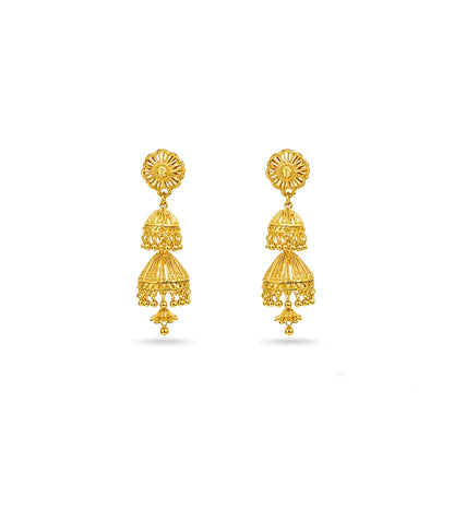Gold Plated Ethnic Elite Jhumka Earrings