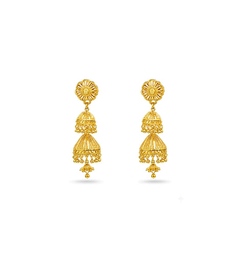 Gold Plated Ethnic Elite Jhumka Earrings
