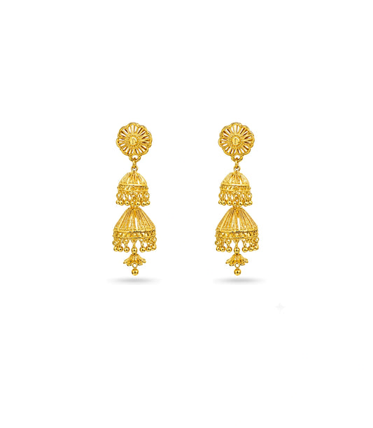 Gold Plated Ethnic Elite Jhumka Earrings