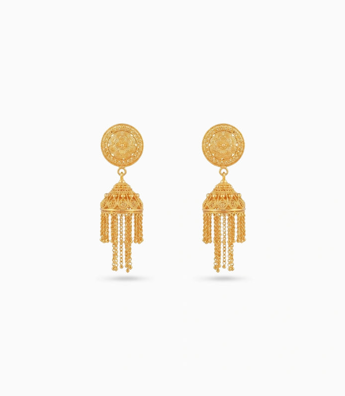 Gold Plated Ethnic Deluxe Jhumka Earrings