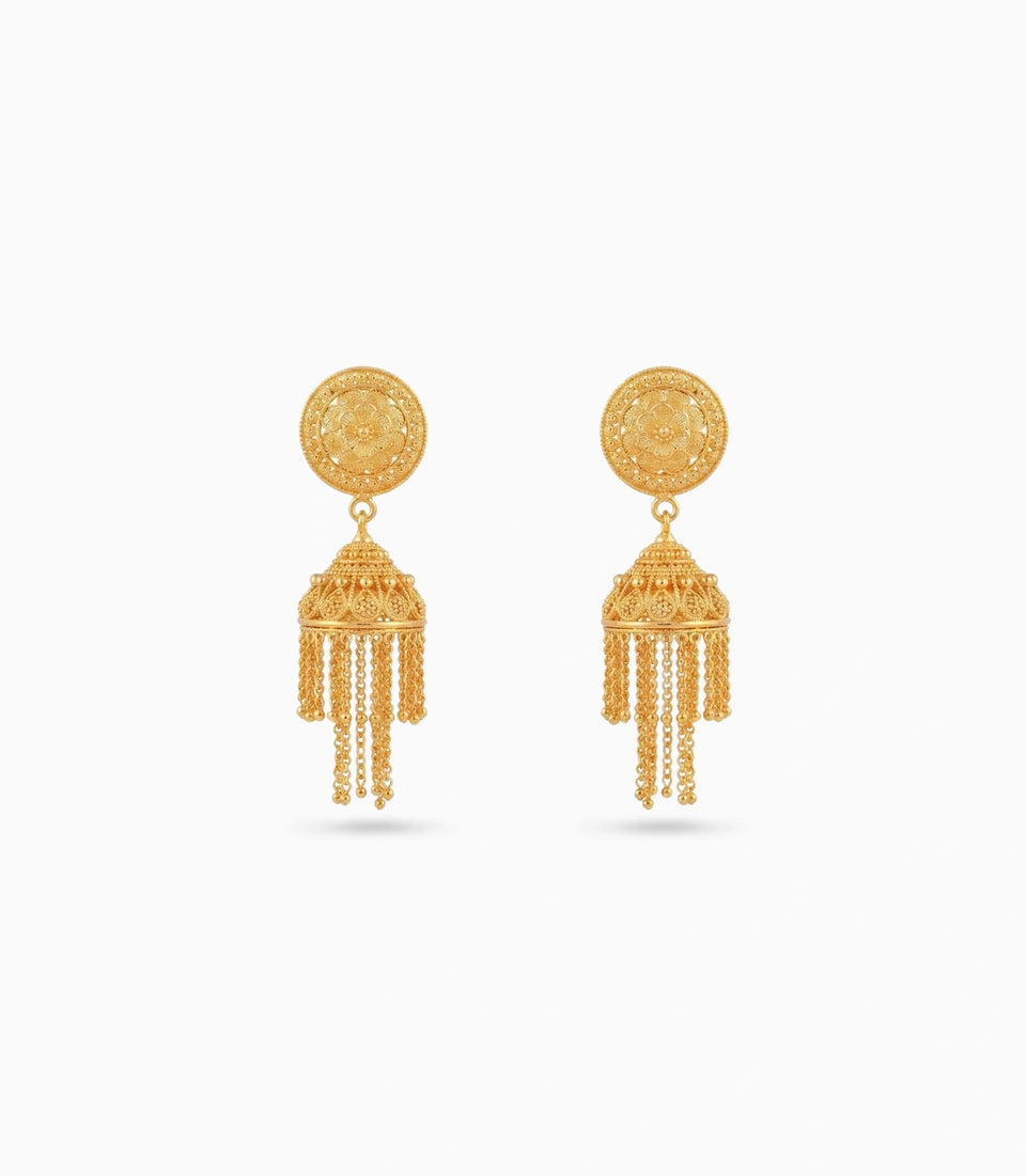 Gold Plated Ethnic Deluxe Jhumka Earrings