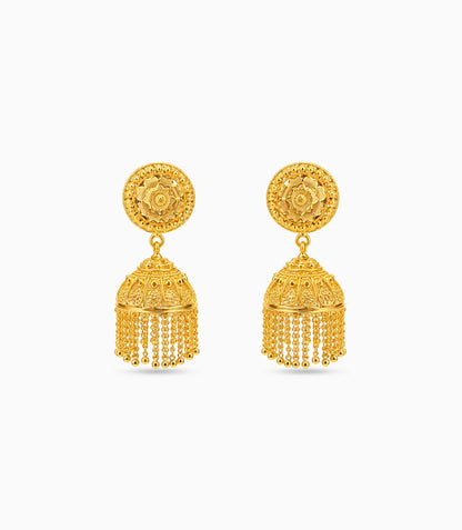 Gold Plated Ethnic Deluxe Jhumka Earrings