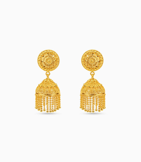 Gold Plated Ethnic Deluxe Jhumka Earrings