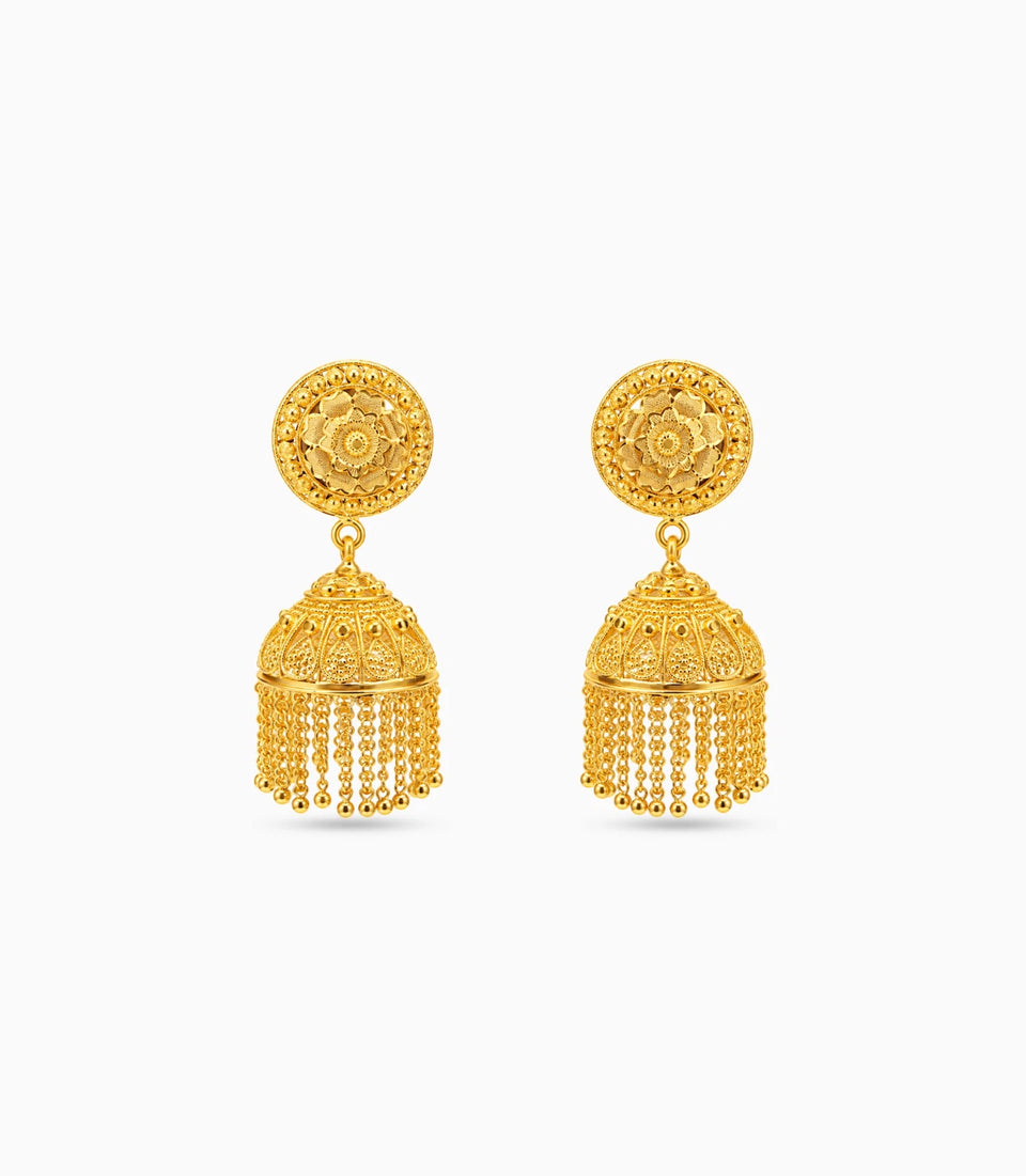 Gold Plated Ethnic Deluxe Jhumka Earrings