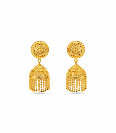 Gold Plated Ethnic Deluxe Jhumka Earrings