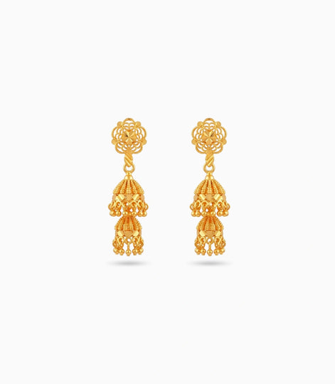 Gold Plated Ethnic Handcrafted Jhumka Earrings