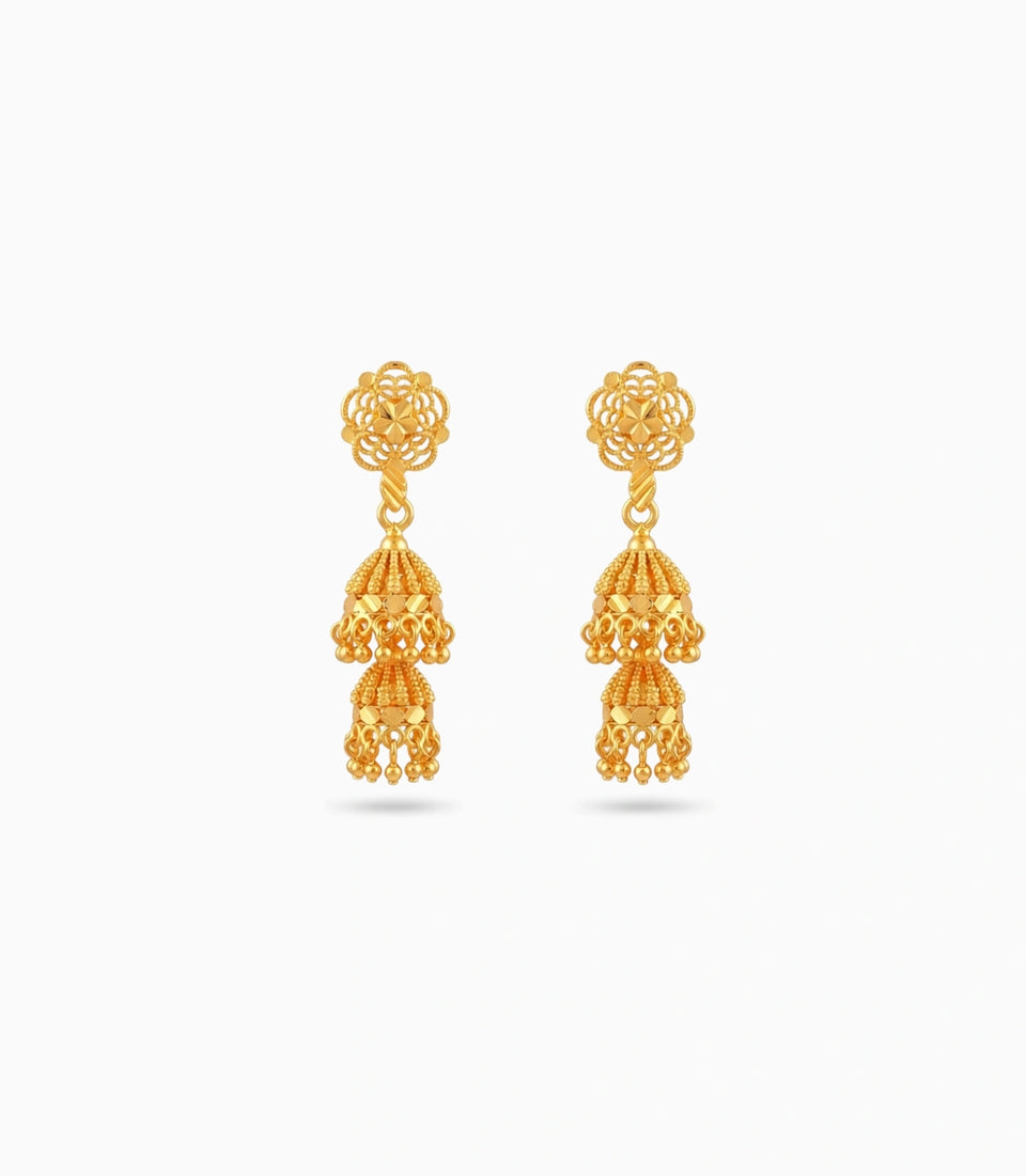 Gold Plated Ethnic Handcrafted Jhumka Earrings