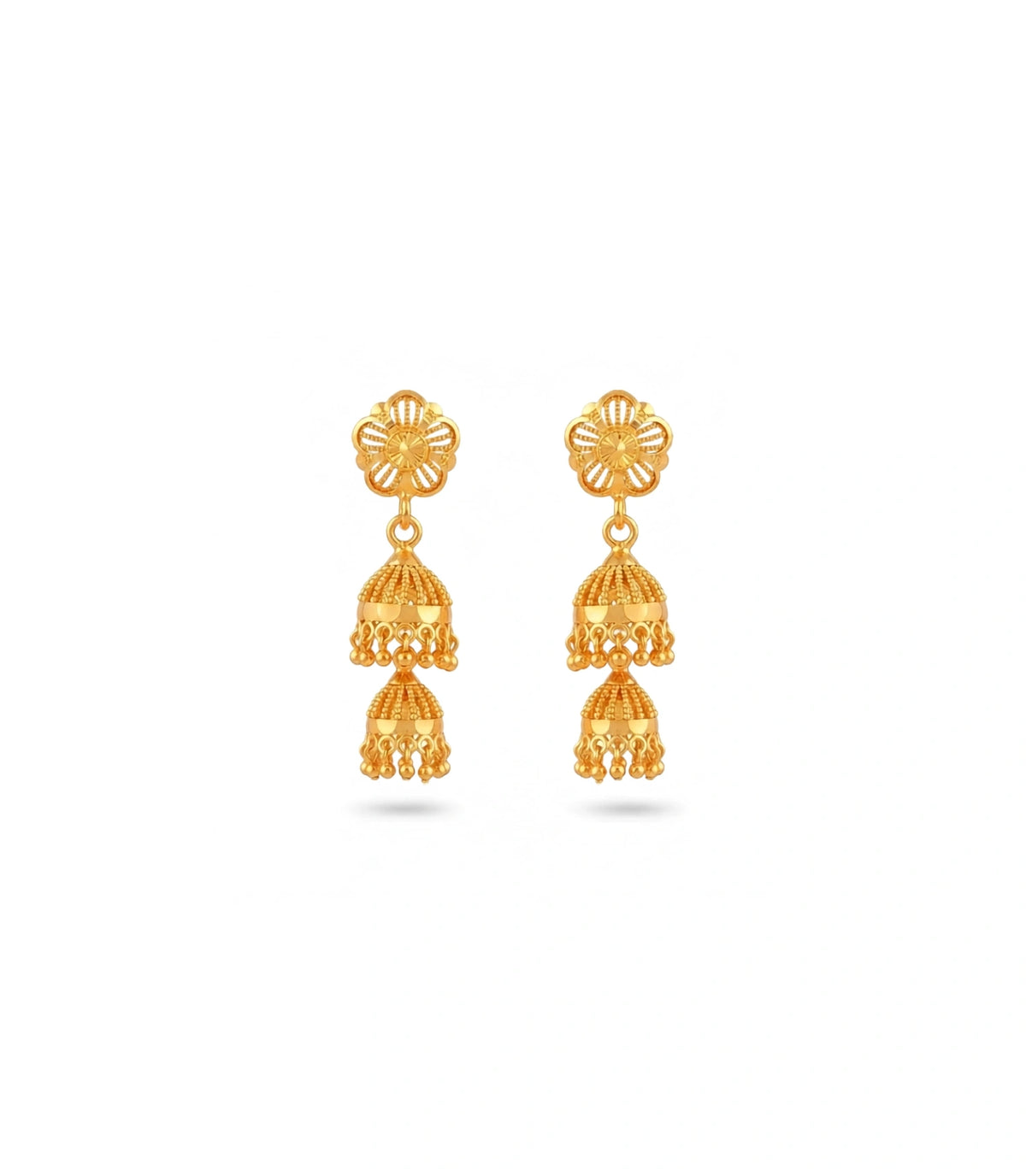Gold Plated Ethnic Polished Jhumka Earrings