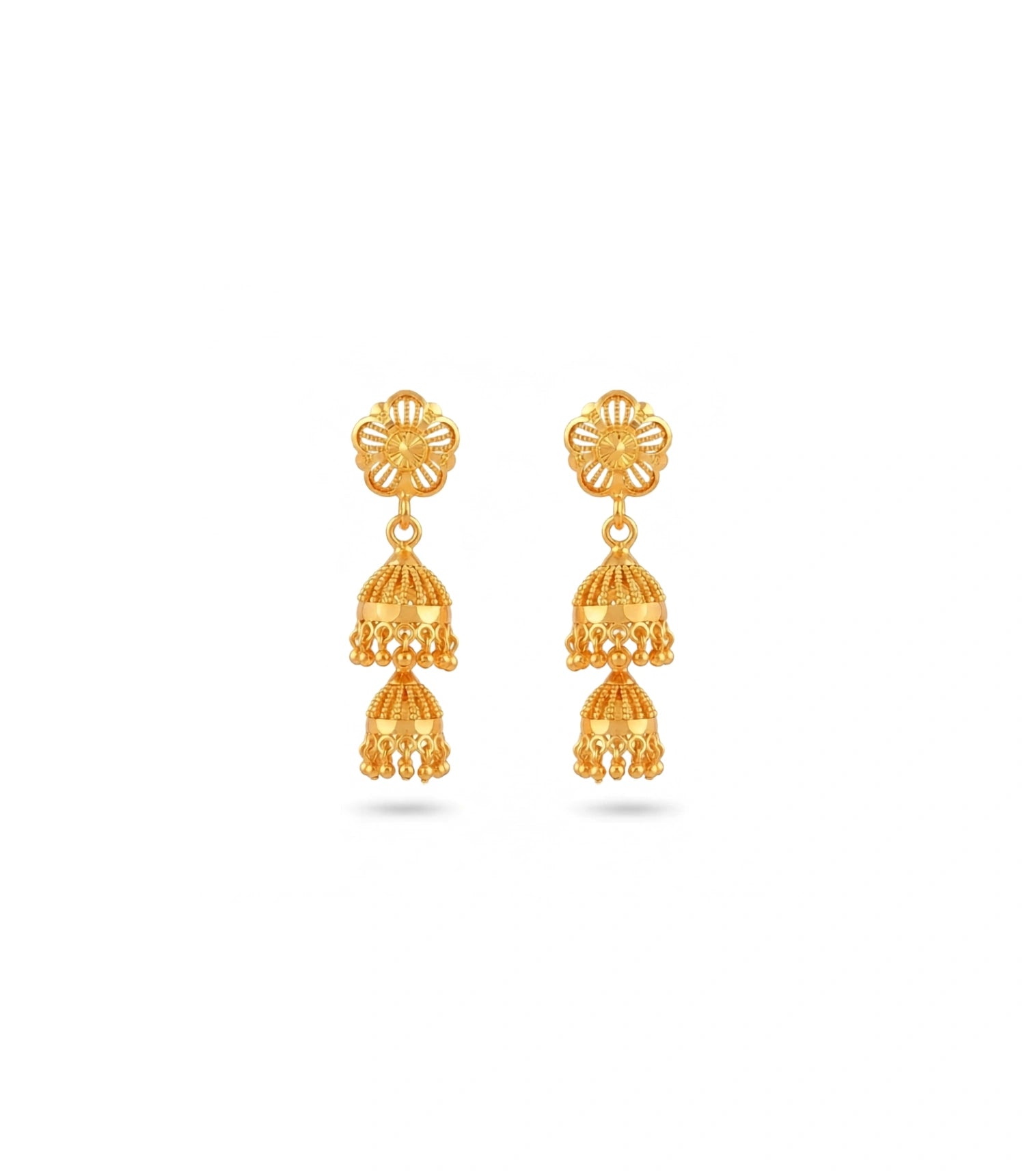 Gold Plated Ethnic Polished Jhumka Earrings
