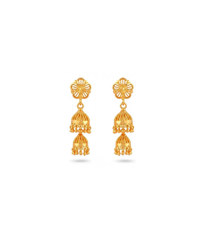 Gold Plated Ethnic Polished Jhumka Earrings
