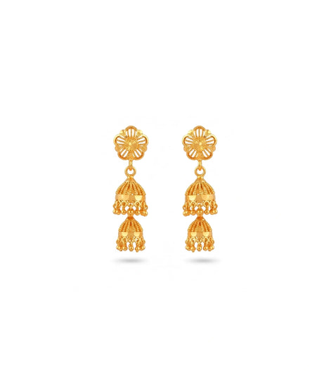Gold Plated Ethnic Polished Jhumka Earrings