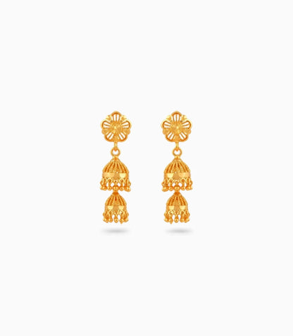 Gold Plated Ethnic Polished Jhumka Earrings