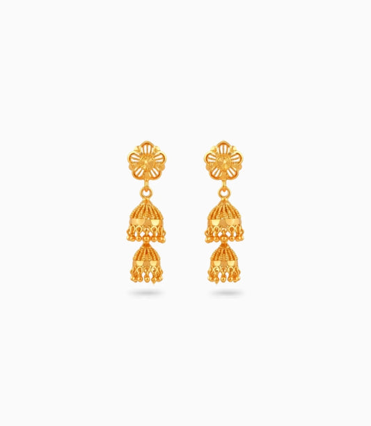 Gold Plated Ethnic Polished Jhumka Earrings