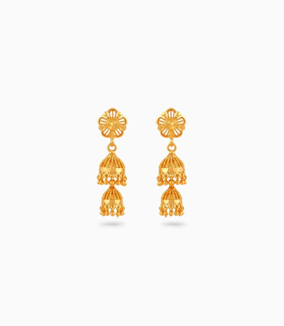 Gold Plated Ethnic Polished Jhumka Earrings