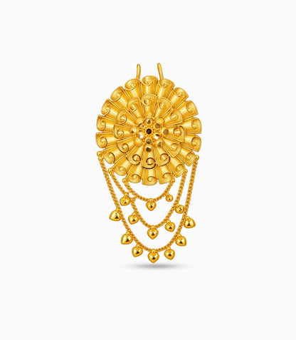 Gold Plated Ethnic Hair Brooch