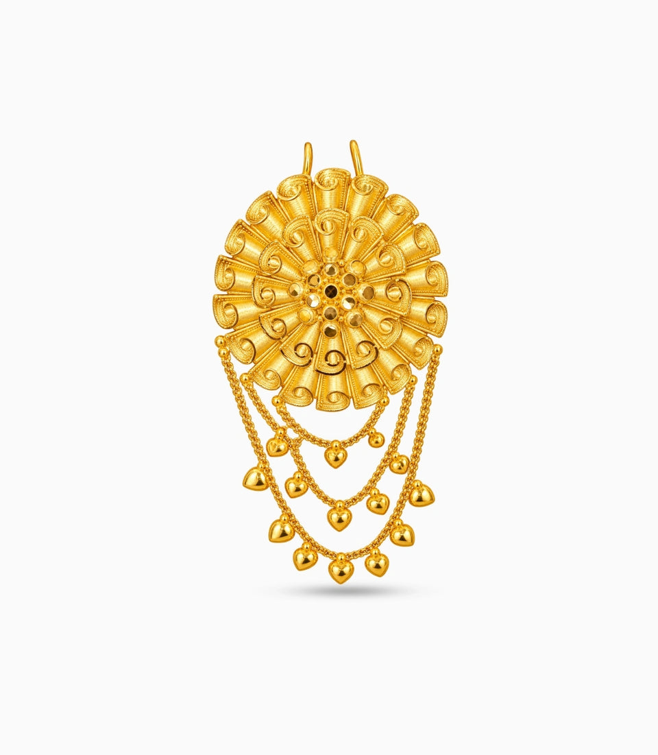 Gold Plated Ethinic Hair Brooch