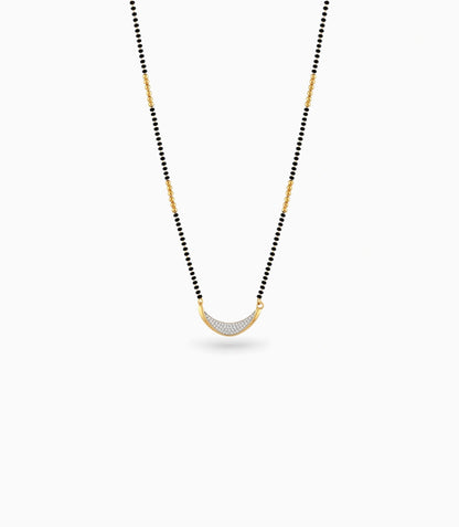 Gold Plated CZ Curved Mangalsutra
