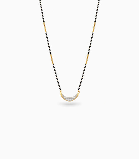 Gold Plated CZ Curved Mangalsutra