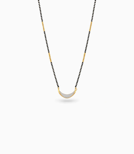 Gold Plated CZ Curved Mangalsutra