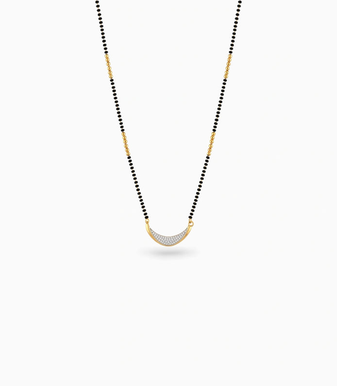 Gold Plated CZ Curved Mangalsutra