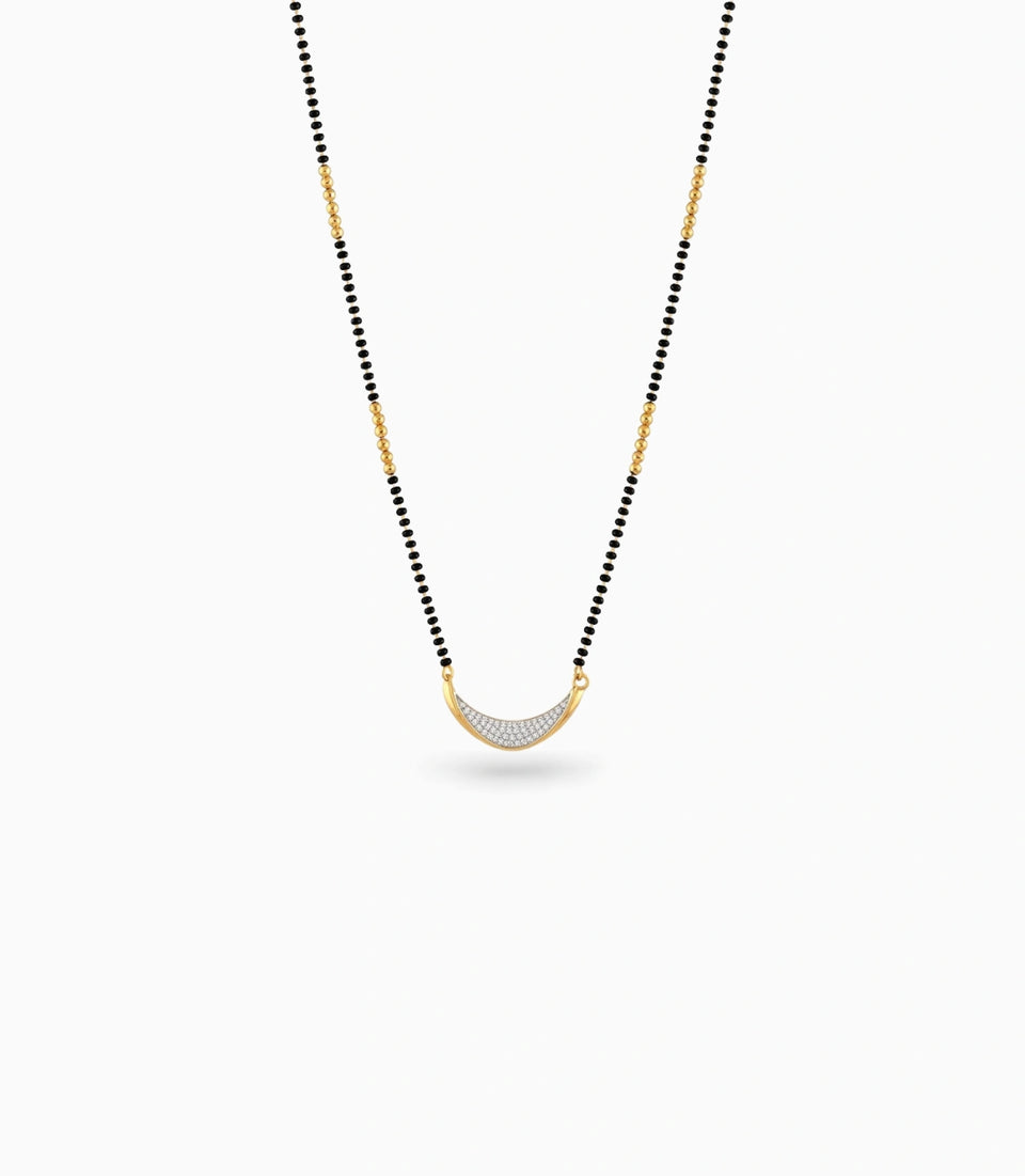 Gold Plated CZ Curved Mangalsutra